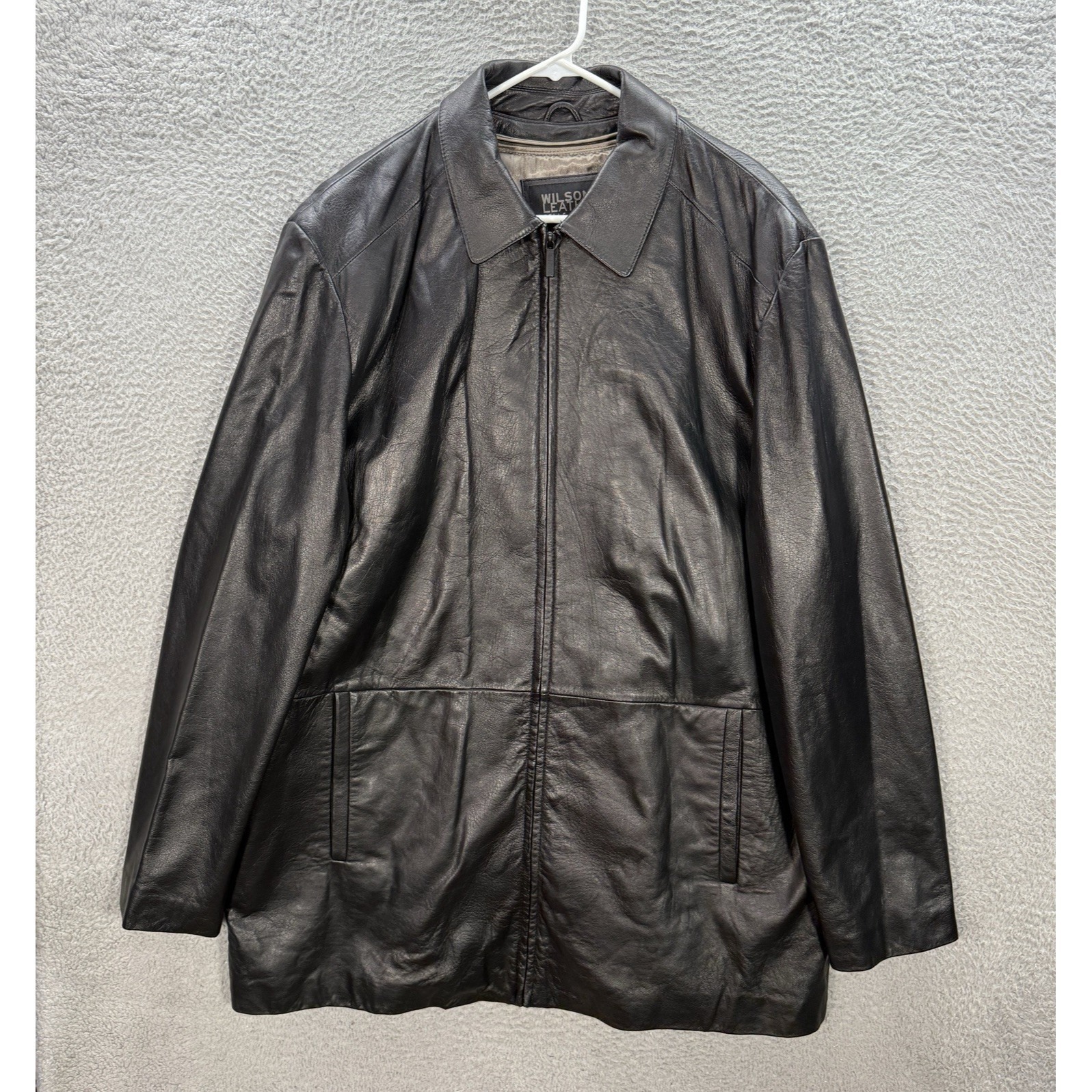 Wilson Leather Jacket Adult Xlt Black Bomber Motorcycle Biker Ultra Thinsulate